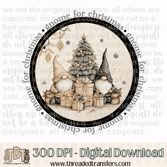 Vintage Farmhouse Gnome for Christmas Digital Design Download (PNG Format - no product shipped)
