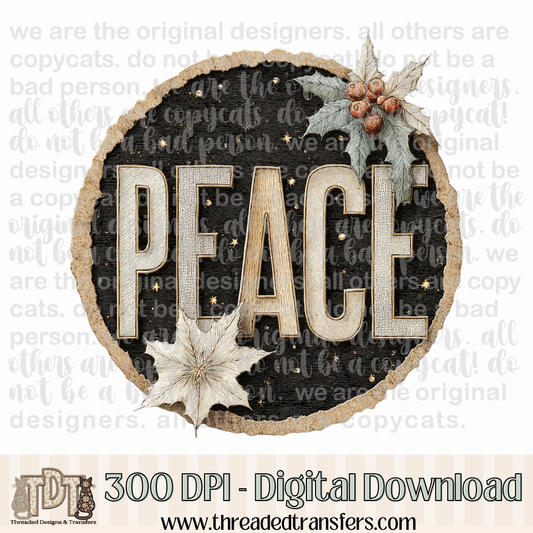 Vintage Farmhouse Peace Digital Design Download (PNG Format - no product shipped)