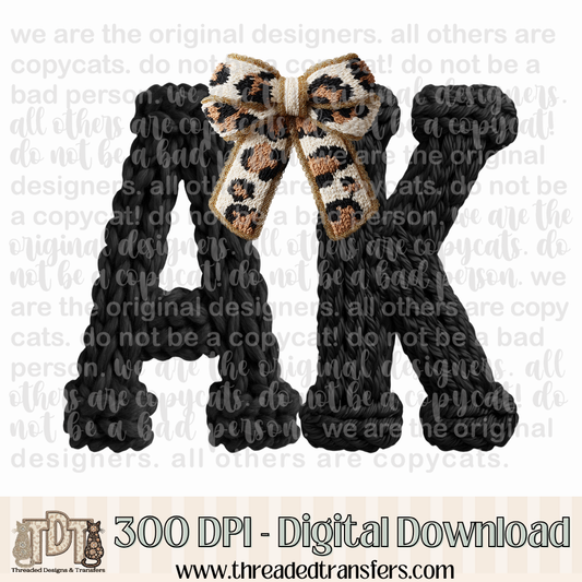 Alaska Leopard Bow Latch Hook Yarn Crochet Digital Design Download (PNG Format - no product shipped)