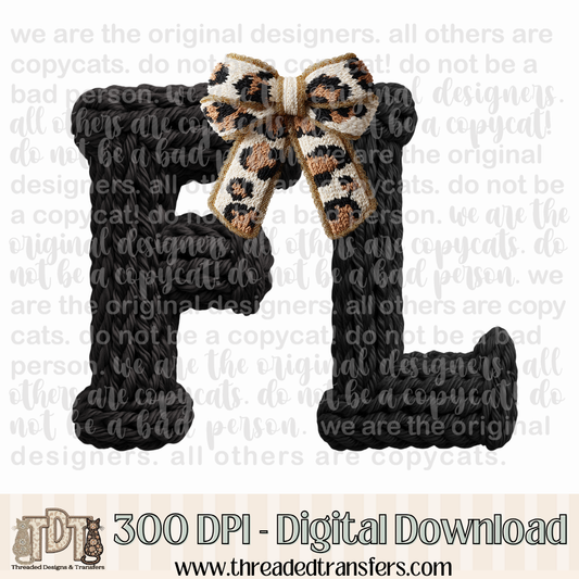 Florida Leopard Bow Latch Hook Yarn Crochet Digital Design Download (PNG Format - no product shipped)