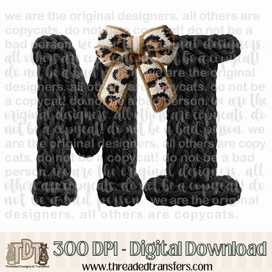 Michigan Leopard Bow Latch Hook Yarn Crochet Digital Design Download (PNG Format - no product shipped)