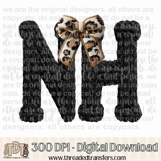 New Hampshire Leopard Bow Latch Hook Yarn Crochet Digital Design Download (PNG Format - no product shipped)