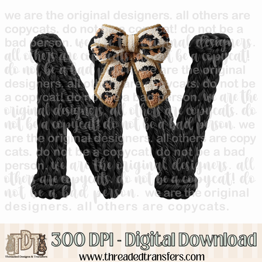 Nevada Leopard Bow Latch Hook Yarn Crochet Digital Design Download (PNG Format - no product shipped)