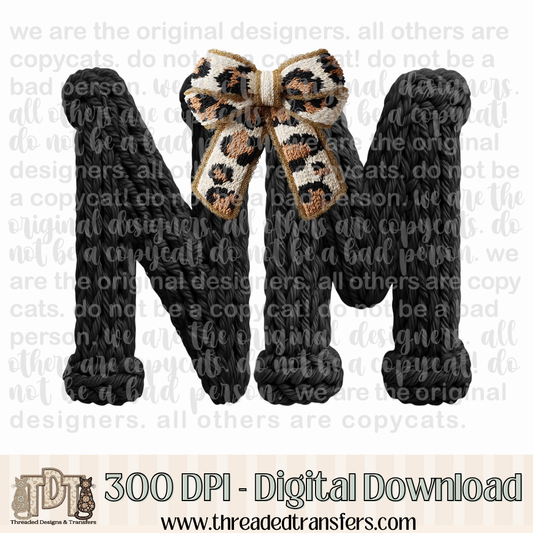 New Mexico Leopard Bow Latch Hook Yarn Crochet Digital Design Download (PNG Format - no product shipped)
