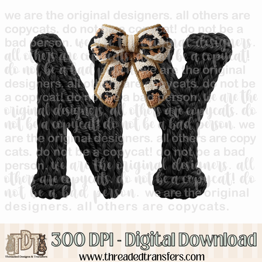 New York Leopard Bow Latch Hook Yarn Crochet Digital Design Download (PNG Format - no product shipped)