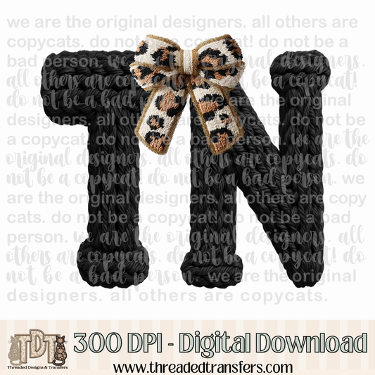 Tennessee Leopard Bow Latch Hook Yarn Crochet Digital Design Download (PNG Format - no product shipped)