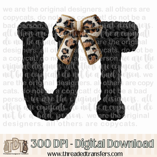 Utah Leopard Bow Latch Hook Yarn Crochet Digital Design Download (PNG Format - no product shipped)
