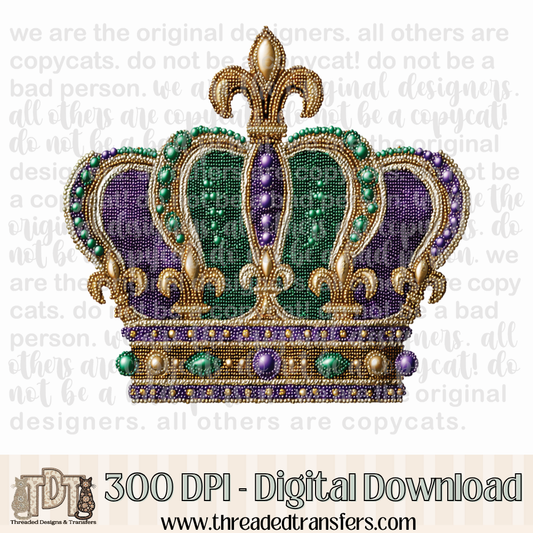 Bead Crown Mardi Gras Beads Digital Design Download (PNG Format - no product shipped)