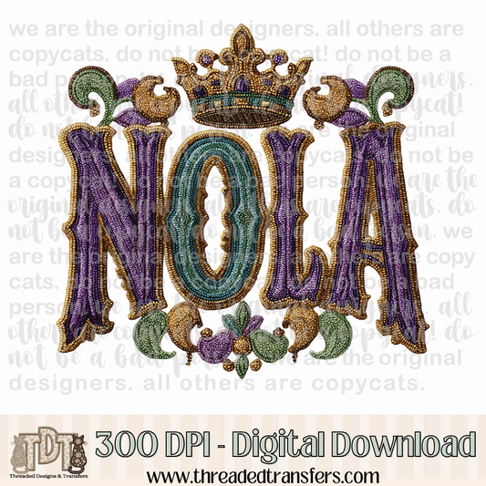 NOLA Mardi Gras Beads Digital Design Download (PNG Format - no product shipped)