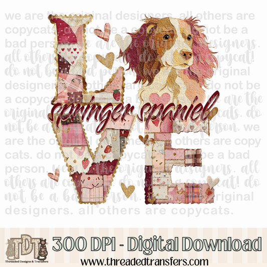 Springer Spaniel Love Torn Paper Digital Design Download (PNG Format - no product shipped)