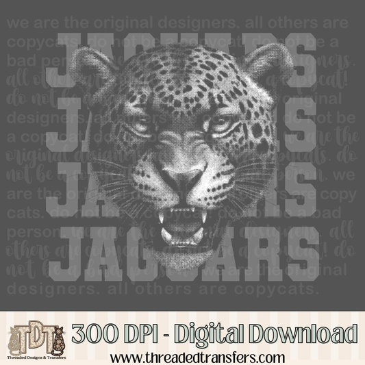 Jaguars Halftone Mascot Digital Design Download (PNG Format - no product shipped)