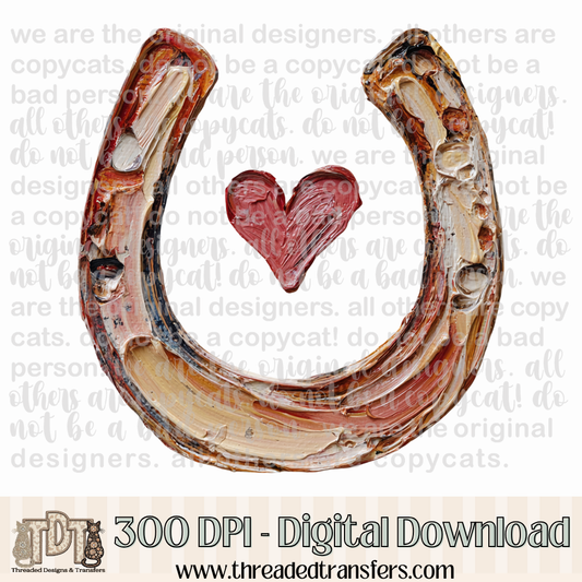 Horseshoe Hand Painted Digital Design Download (PNG Format - no product shipped)