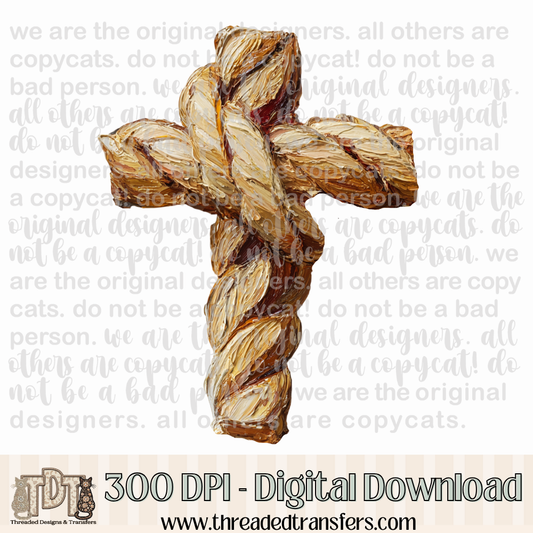 Rope Cross Hand Painted Digital Design Download (PNG Format - no product shipped)