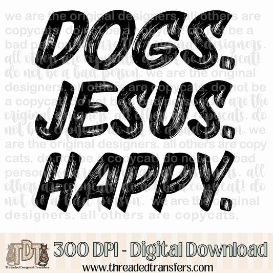 Dogs Jesus Happy Digital Design Download (PNG Format - no product shipped)