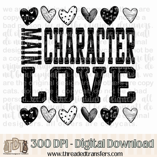 Main Character Love Doodle Heart Digital Design Download (PNG Format - no product shipped)