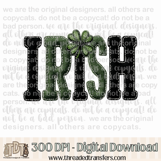 Shamrock Irish Fabric Digital Design Download (PNG Format - no product shipped)