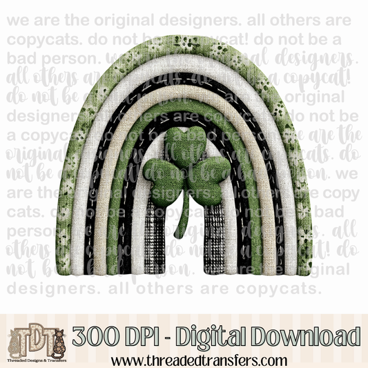Shamrock Rainbow Fabric Digital Design Download (PNG Format - no product shipped)