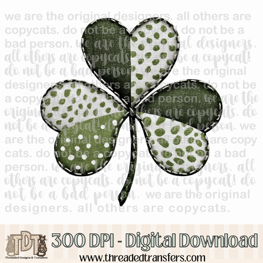 Shamrock Fabric Digital Design Download (PNG Format - no product shipped)