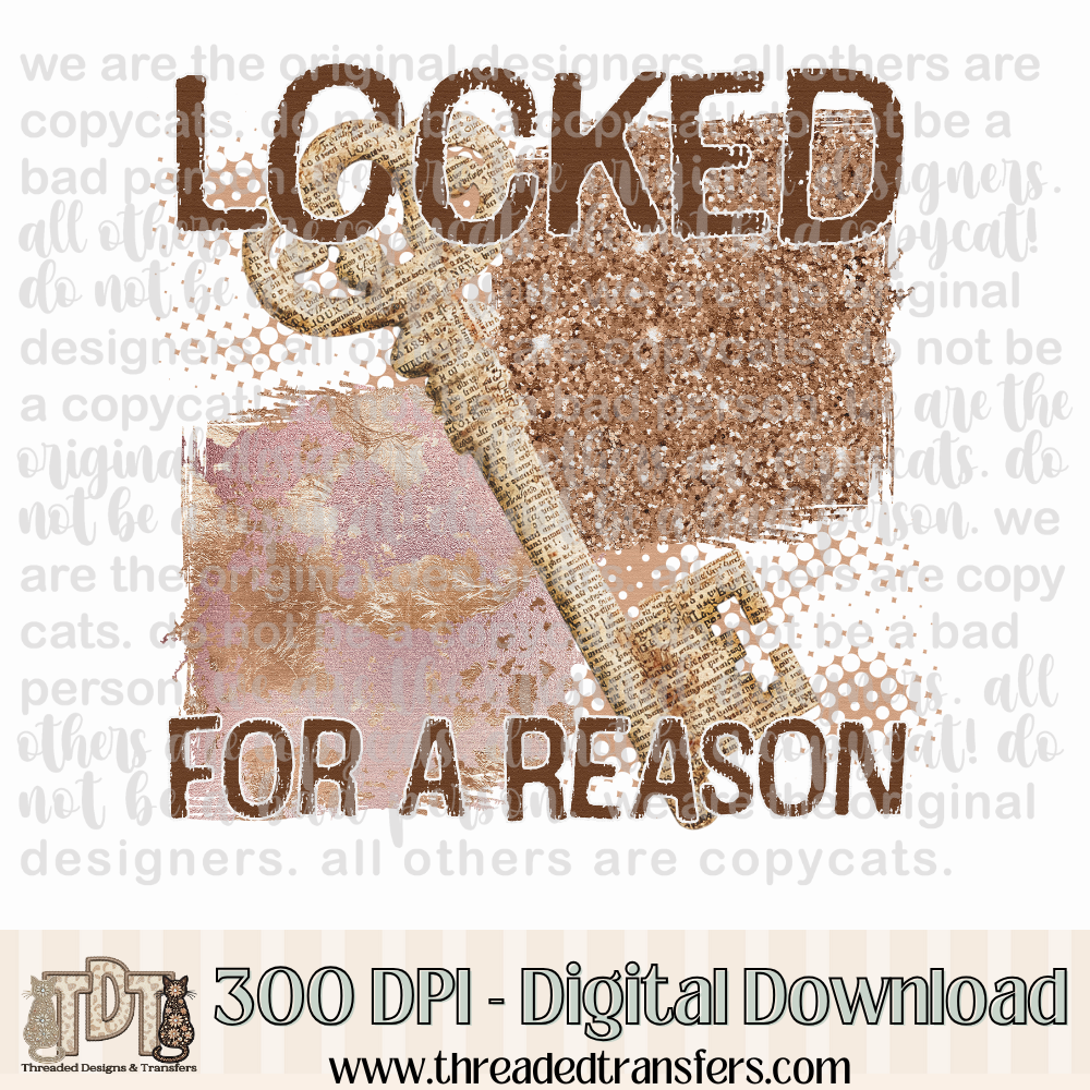 Locked for a Reason Skeleton Key Antique Book Boho Digital Design Download (PNG Format - no product shipped)