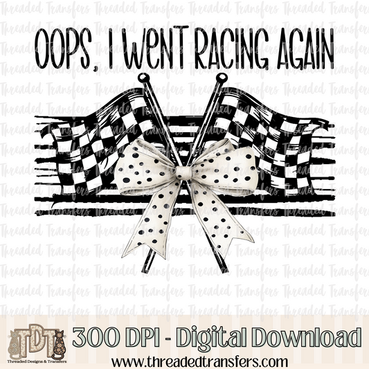 Oops Racing Girl Digital Design Download (PNG Format - no product shipped)