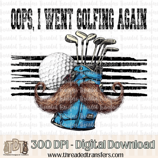 Oops Golfing Digital Design Download (PNG Format - no product shipped)