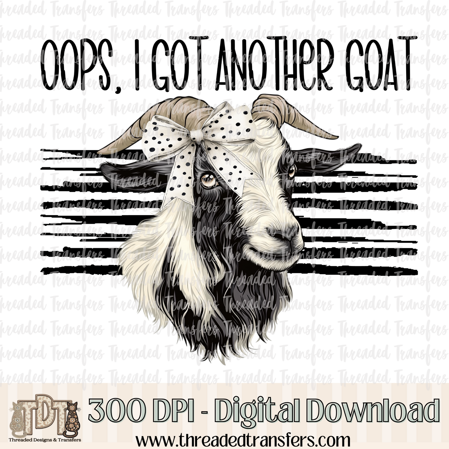 Oops Goat Digital Design Download (PNG Format - no product shipped)