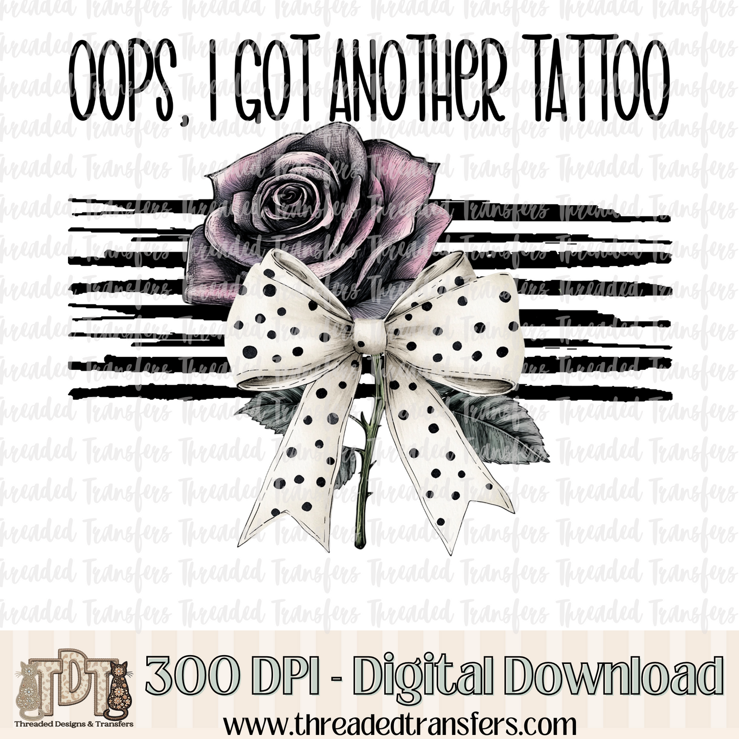 Oops Tattoo Digital Design Download (PNG Format - no product shipped)
