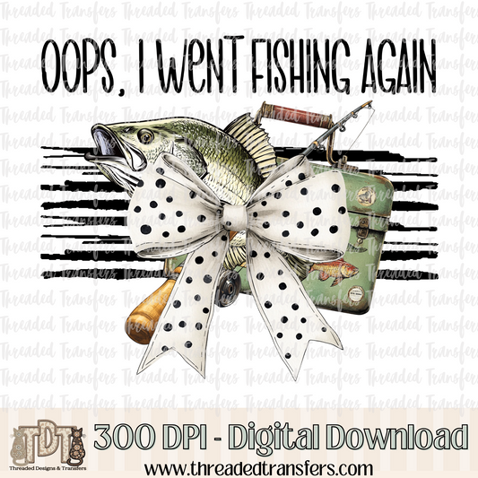 Oops Fishing Girl Digital Design Download (PNG Format - no product shipped)