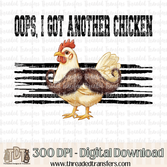 Oops Chicken Men Digital Design Download (PNG Format - no product shipped)