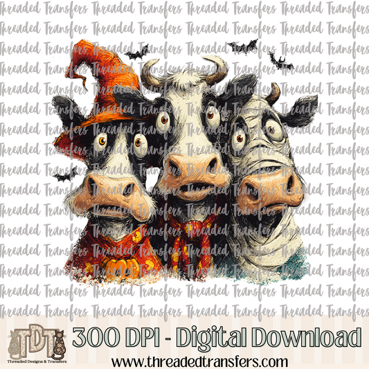 Cows Trick or Treat Digital Design Download (PNG Format - no product shipped)