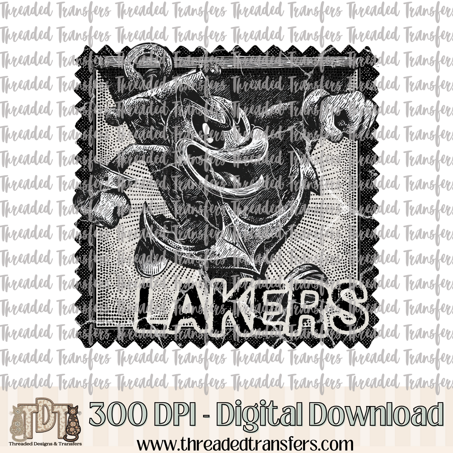 Lakers Mascot Stamp Digital Design Download (PNG Format - no product shipped)