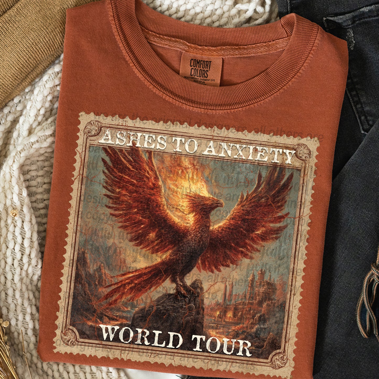 Ashes to Anxiety World Tour Stamp DTF Transfer