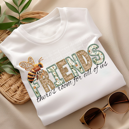 Bee Friends Faux Embroidery and Sparkles *EXCLUSIVE* DTF & Sublimation Transfer