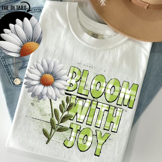 Bloom with Joy Daisy Faux Embroidery DTF Transfer