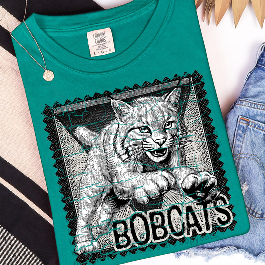 Bobcats Mascot Stamp DTF