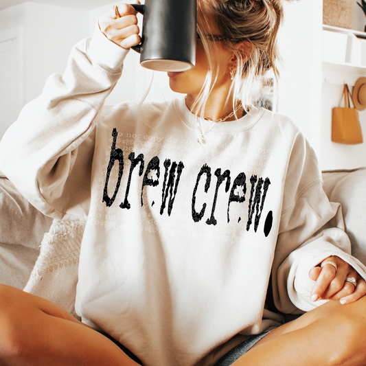 Brew Crew Typography DTF Transfer