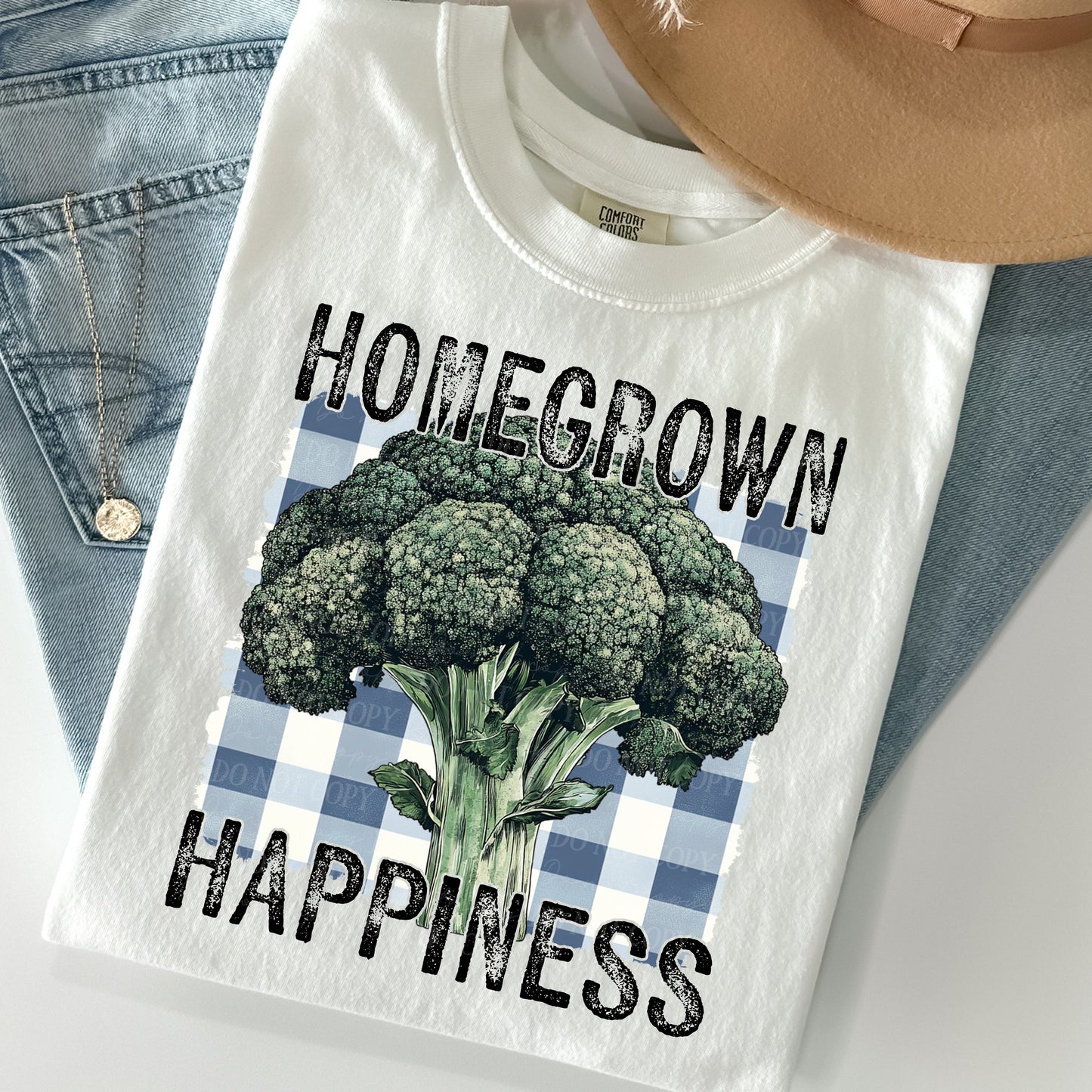 Homegrown Happiness Broccoli Vintage DTF Transfer