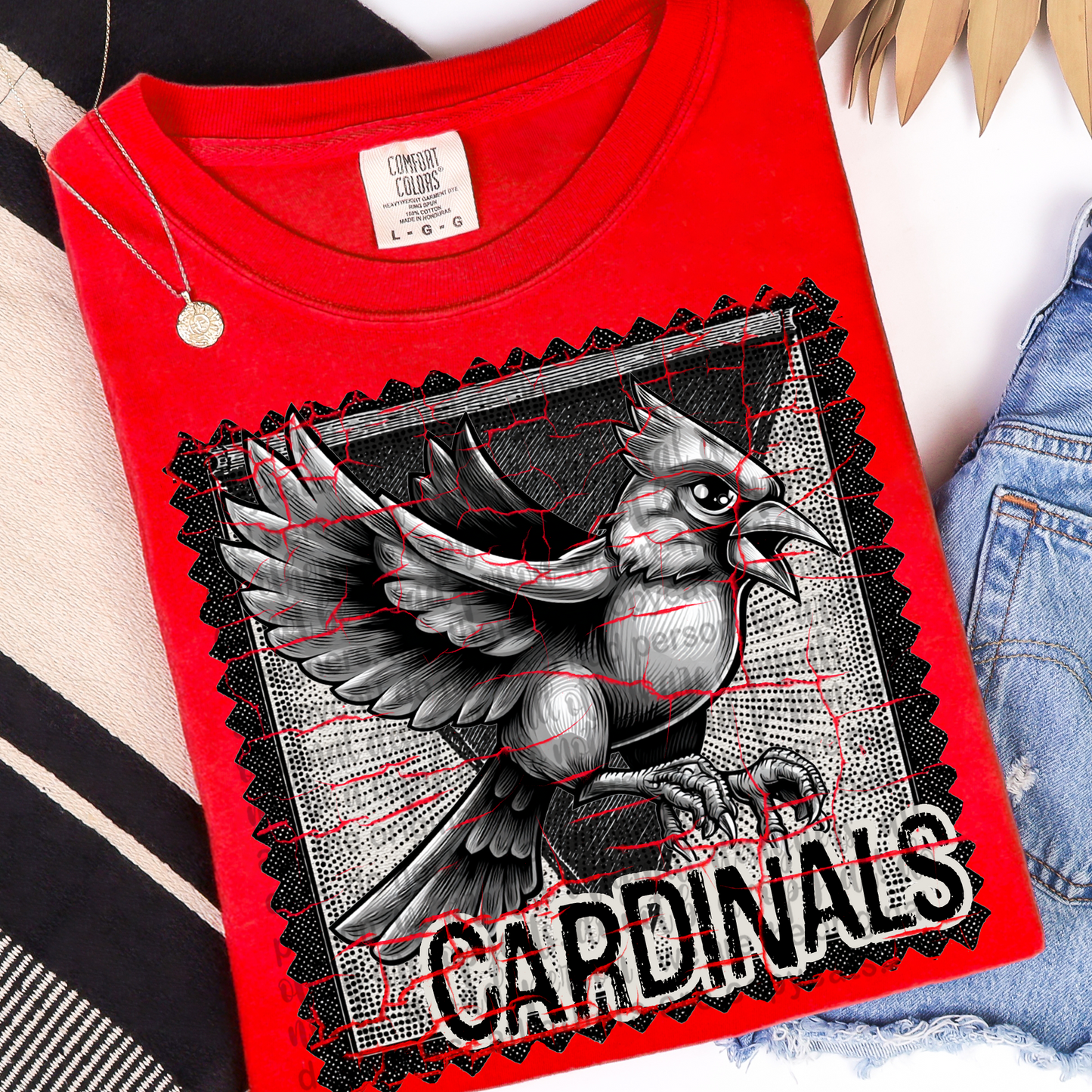 Cardinals Mascot Stamp DTF