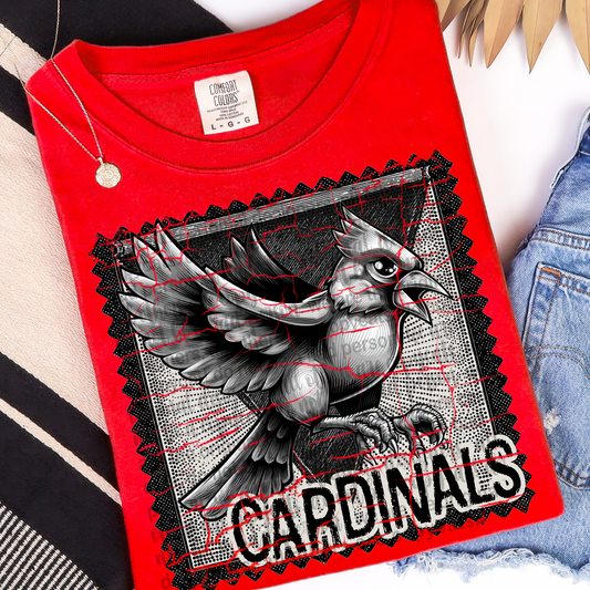 Cardinals Mascot Stamp DTF