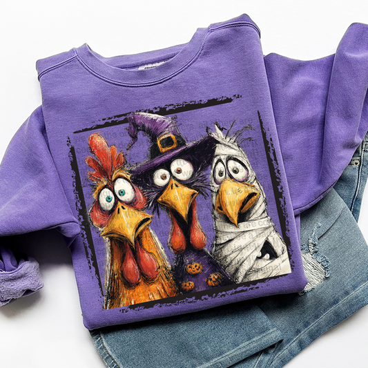 Chickens Trick or Treat DTF Transfer