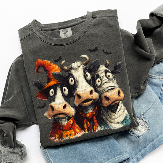 Cows Trick or Treat DTF Transfer