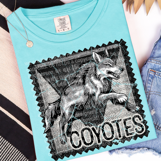 Coyotes Mascot Stamp DTF