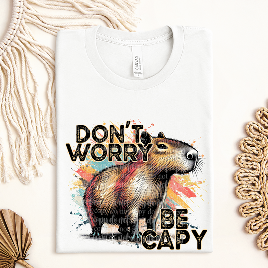 Don't Worry Be Capy **EXCLUSIVE** Witty Animals DTF & Sublimation Transfer