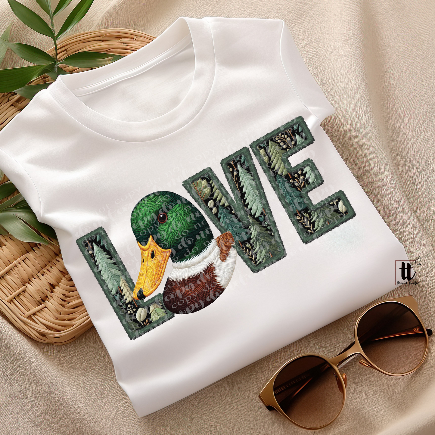 Duck Love Faux Embroidery DTF Transfer