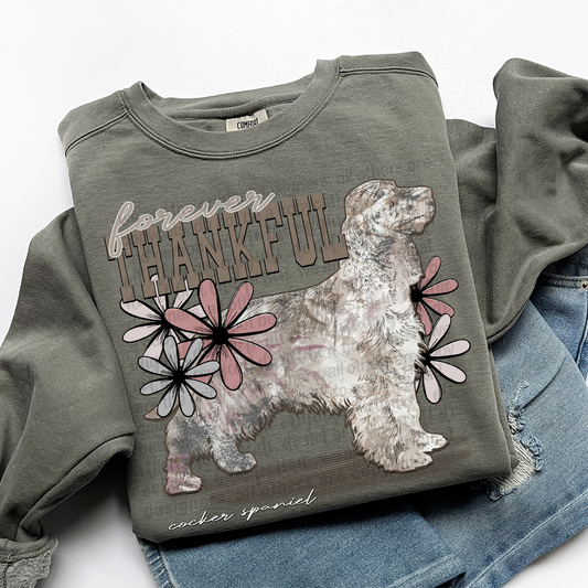 Forever Thankful Cocker Spaniel DTF Transfer