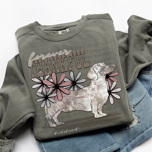 Forever Thankful Dachshund DTF Transfer