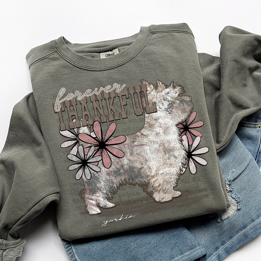Forever Thankful Yorkie DTF Transfer