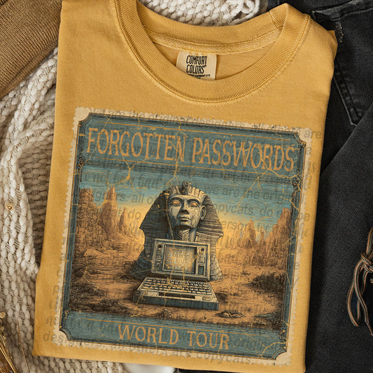 Forgotten Passwords World Tour Stamp DTF Transfer