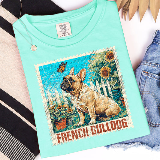 French Bulldog Stamp DTF Transfer