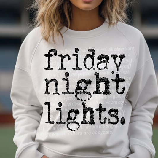 Friday Night Lights Typography DTF Transfer